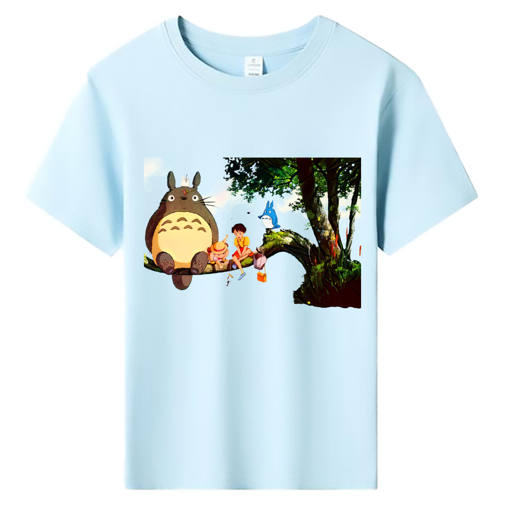 （画像用） となりのトトロ 草壁メイ 草壁サツキ My Neighbor Totoro Satsuki Kusakabe Mei Kusakabe 綿100％キッズTシャツ（フロントプリント）